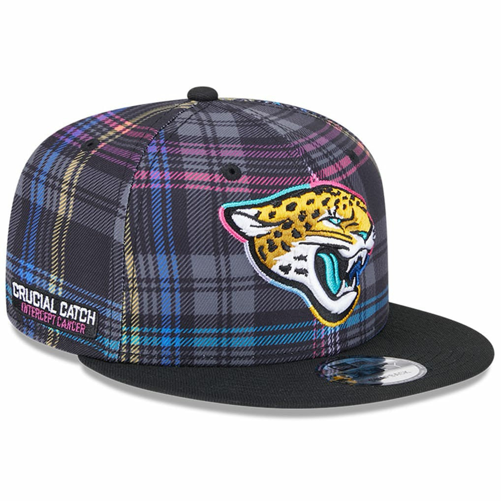 Jacksonville Jaguars New Era 2024 NFL Crucial Catch Plaid 9FIFTY Snapback Hat Black - NFL