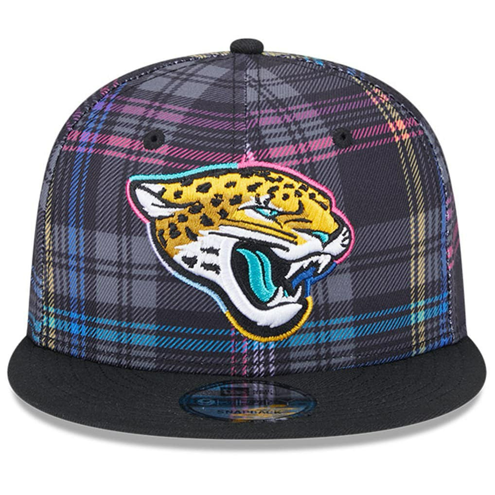Jacksonville Jaguars New Era 2024 NFL Crucial Catch Plaid 9FIFTY Snapback Hat Black - NFL