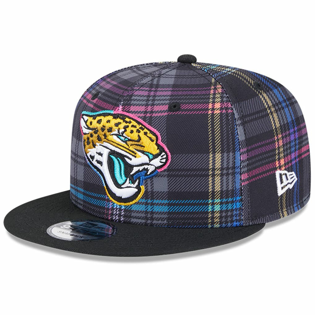 Jacksonville Jaguars New Era 2024 NFL Crucial Catch Plaid 9FIFTY Snapback Hat Black - NFL