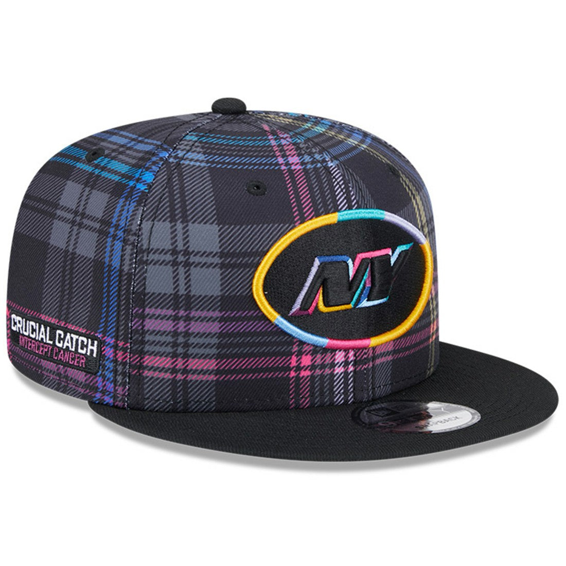 New York Jets New Era 2024 NFL Crucial Catch Plaid 9FIFTY Snapback Hat Black - NFL