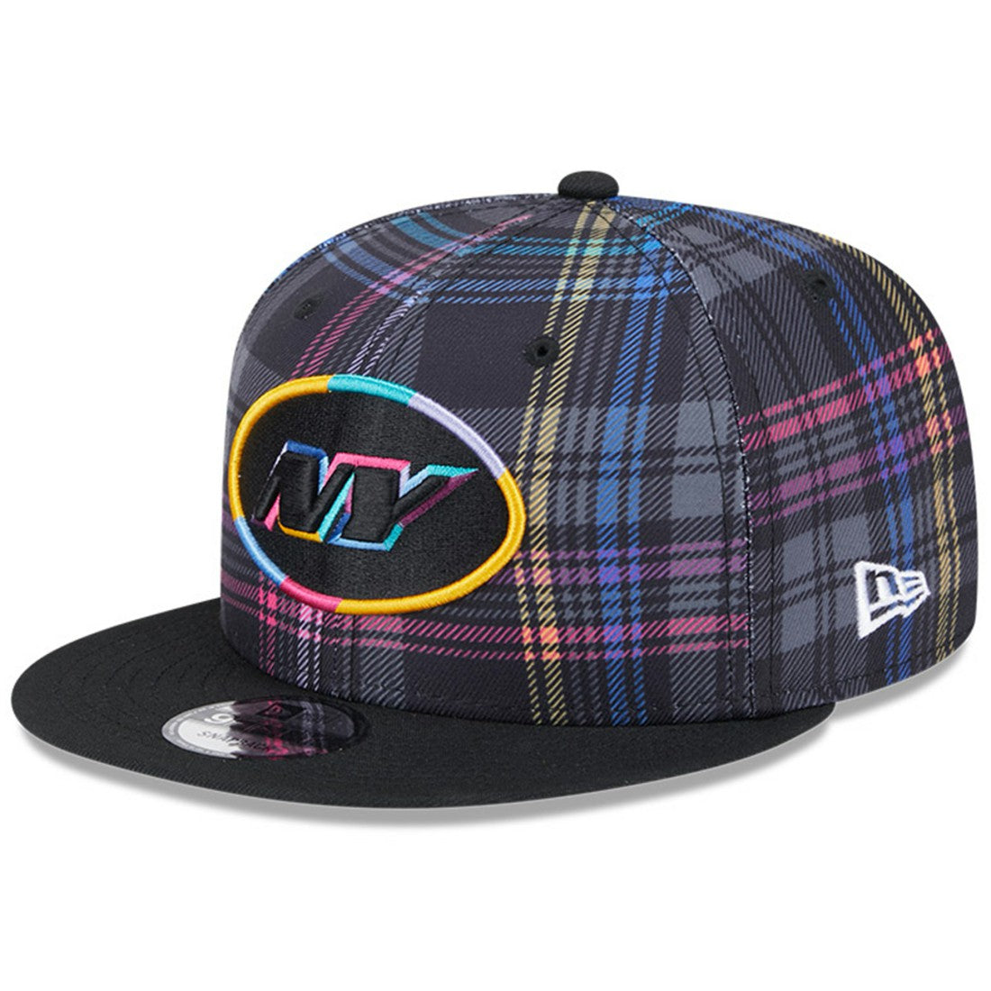 New York Jets New Era 2024 NFL Crucial Catch Plaid 9FIFTY Snapback Hat Black - NFL