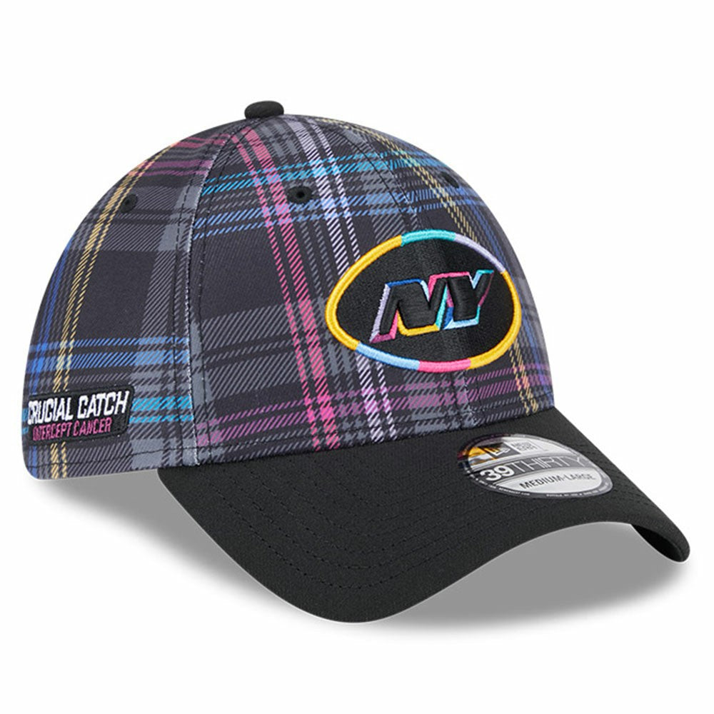 New York Jets New Era 2024 NFL Crucial Catch Plaid 39THIRTY Flex Hat Black - NFL