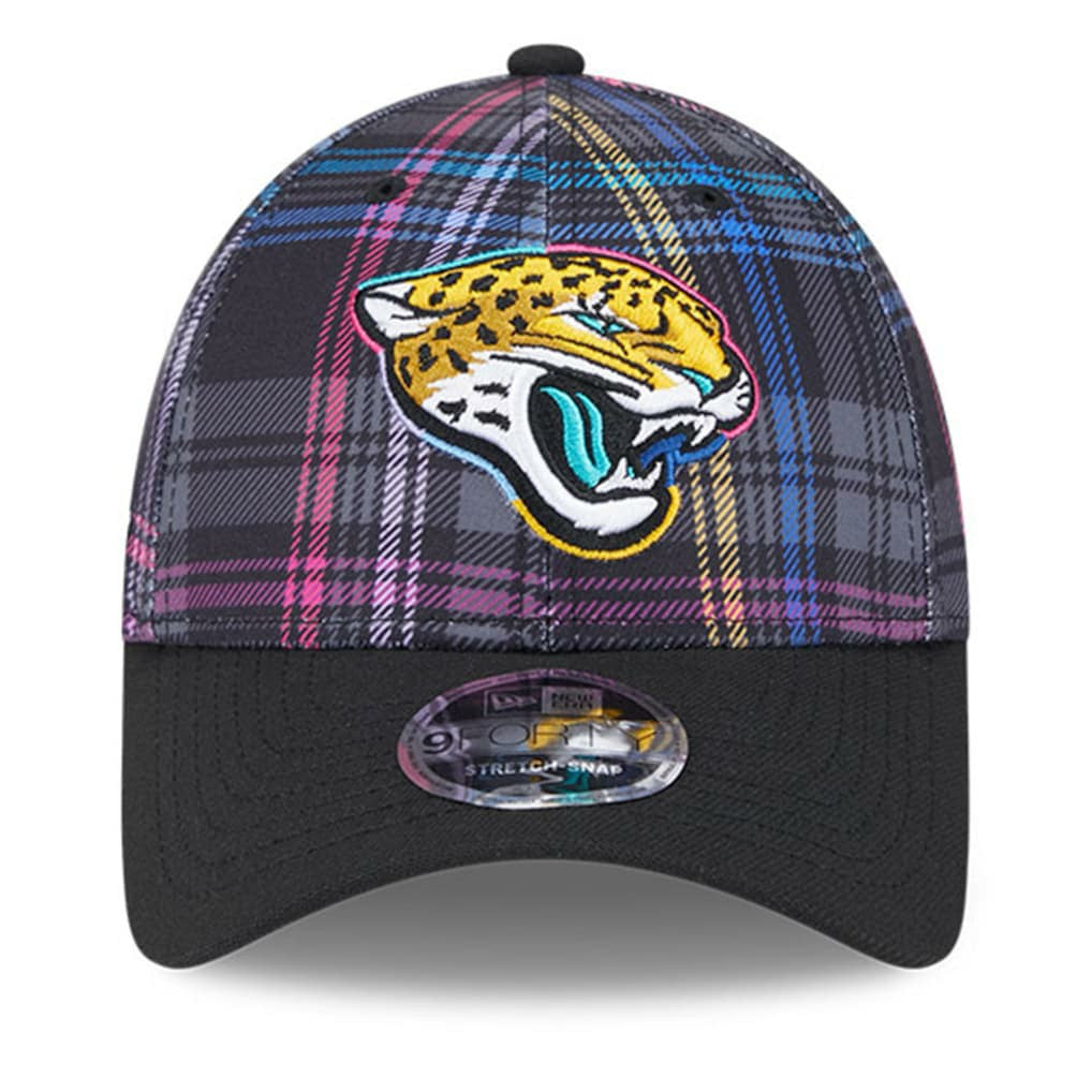 Jacksonville Jaguars New Era 2024 NFL Crucial Catch Plaid 9FORTY Adjustable Hat Black - NFL