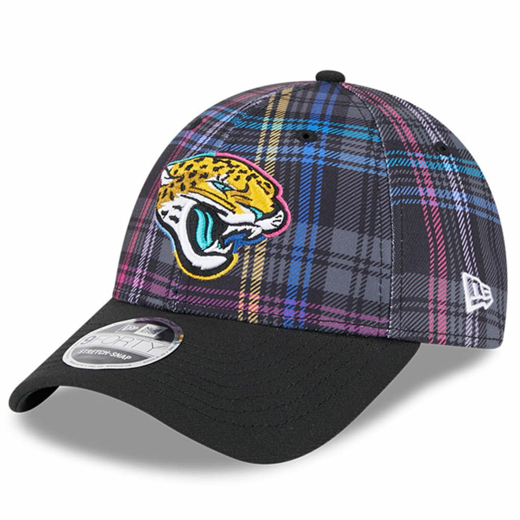 Jacksonville Jaguars New Era 2024 NFL Crucial Catch Plaid 9FORTY Adjustable Hat Black - NFL