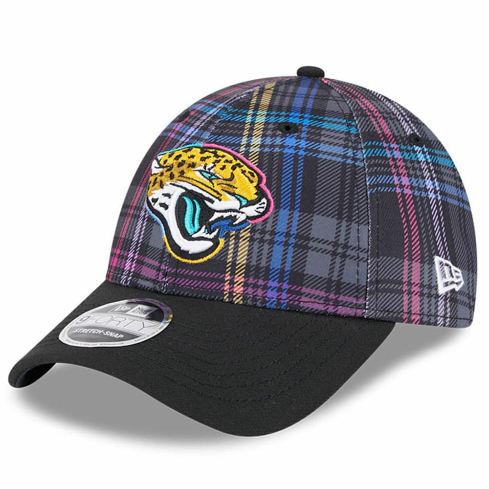 Jacksonville Jaguars New Era 2024 NFL Crucial Catch Plaid 9FORTY Adjustable Hat Black - NFL