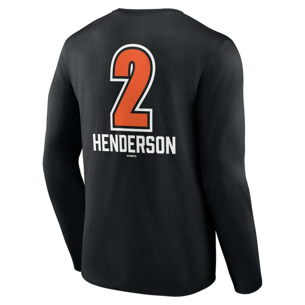 Gunnar Henderson Baltimore Orioles Fastball Player Name & Number Long Sleeve T-Shirt Sale