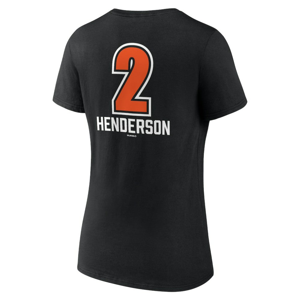 Gunnar Henderson Baltimore Orioles Women's Fastball Player Name & Number V-Neck T-Shirt Sale