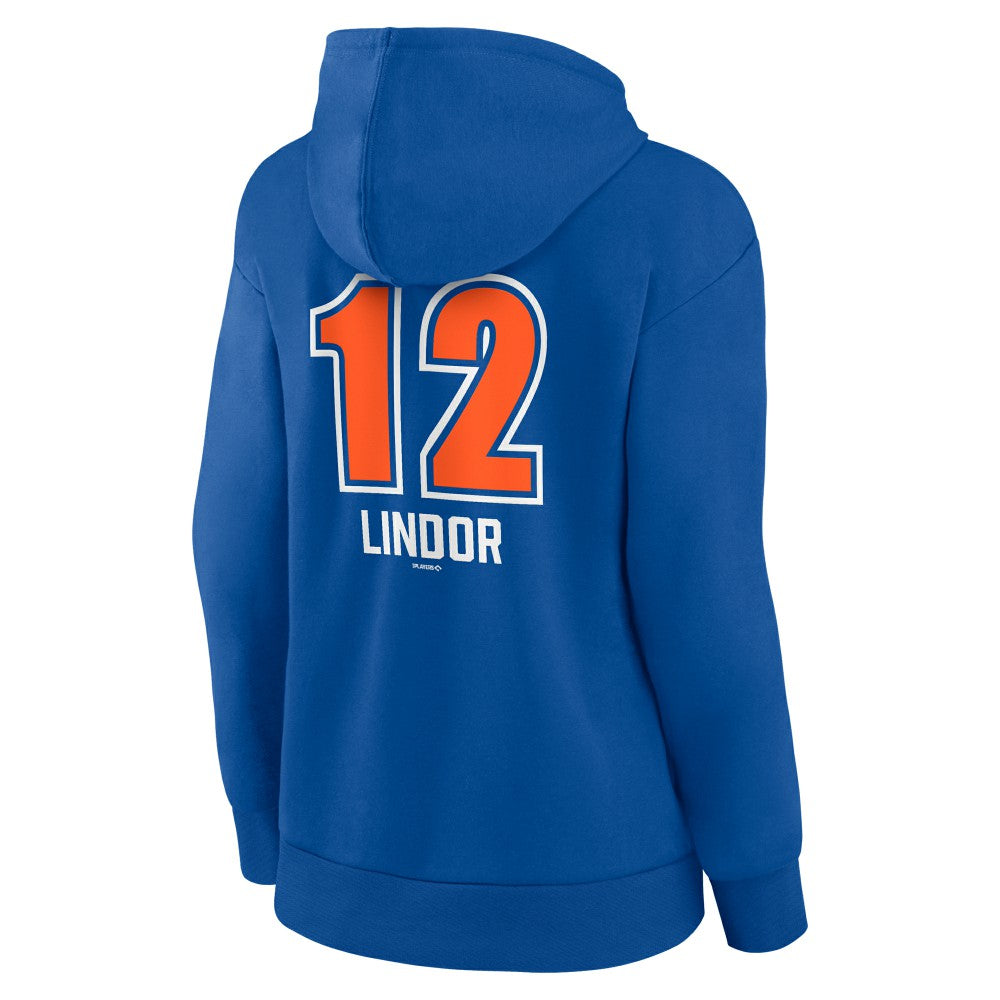Francisco Lindor New York Mets Women's Fastball Player Name & Number Pullover Hoodie Lifestyle