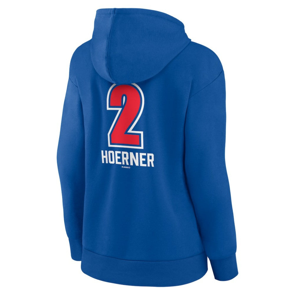 Nico Hoerner Chicago Cubs Women's Fastball Player Name & Number Pullover Hoodie Sale