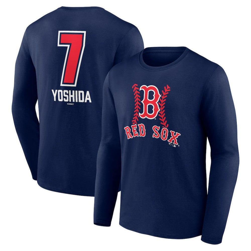 Masataka Yoshida Boston Red Sox Fastball Player Name & Number Long Sleeve T-Shirt On Sale