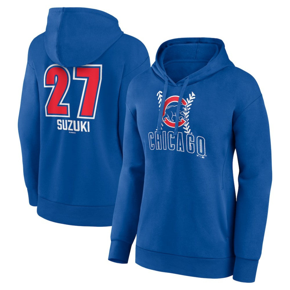 Seiya Suzuki Chicago Cubs Women's Fastball Player Name & Number Pullover Hoodie Sale