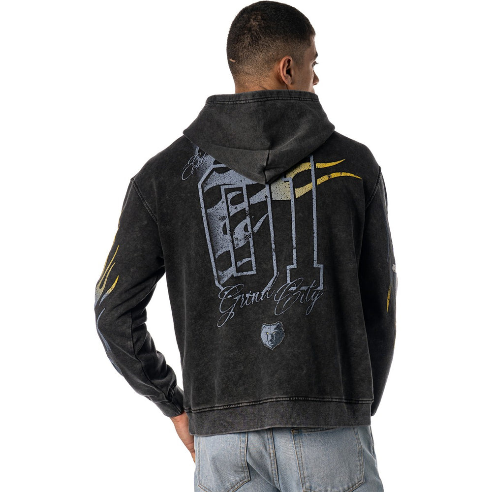 NBA - Memphis Grizzlies The Wild Collective Unisex Acid Wash Flame Pullover Hoodie - Black