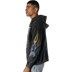 NBA - Memphis Grizzlies The Wild Collective Unisex Acid Wash Flame Pullover Hoodie - Black