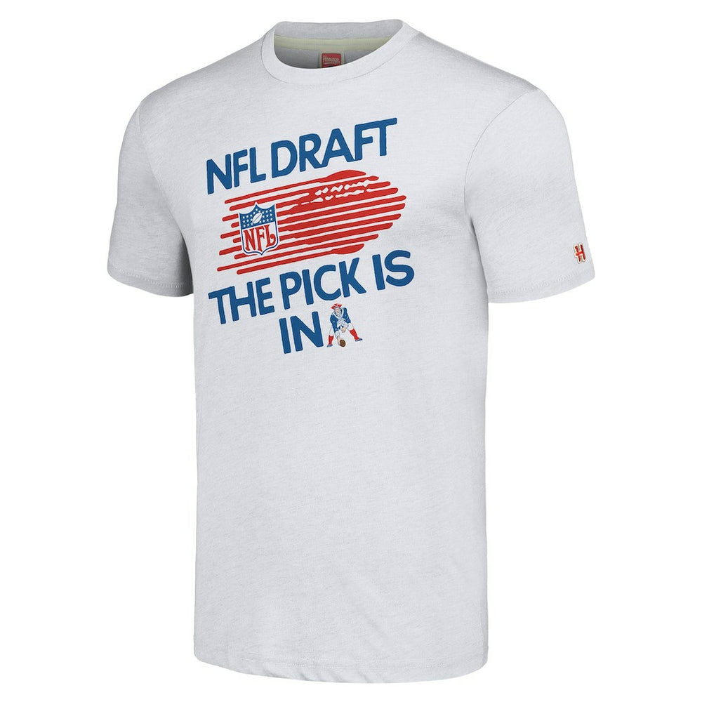 New England Patriots Homage Unisex 2024 Team Draft Tri-Blend T-Shirt Heather Gray - NFL