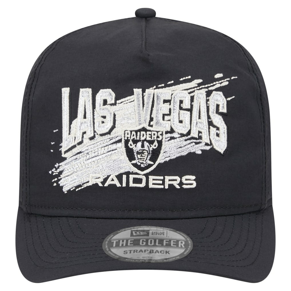 Las Vegas Raiders New Era Throwback Brush Golfer Snapback Hat Black - NFL