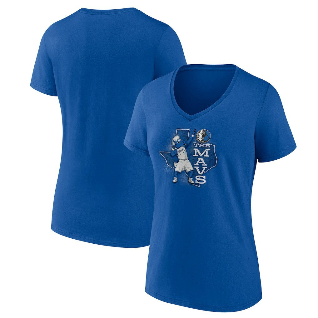 NBA - Dallas Mavericks Pick & Roll Coverage V-Neck T-Shirt - Blue