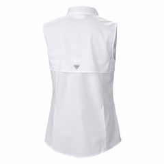 Miami Dolphins Women's PFG Tamiami Omni-Shade Sleeveless Button-Up Shirt White - Columbia