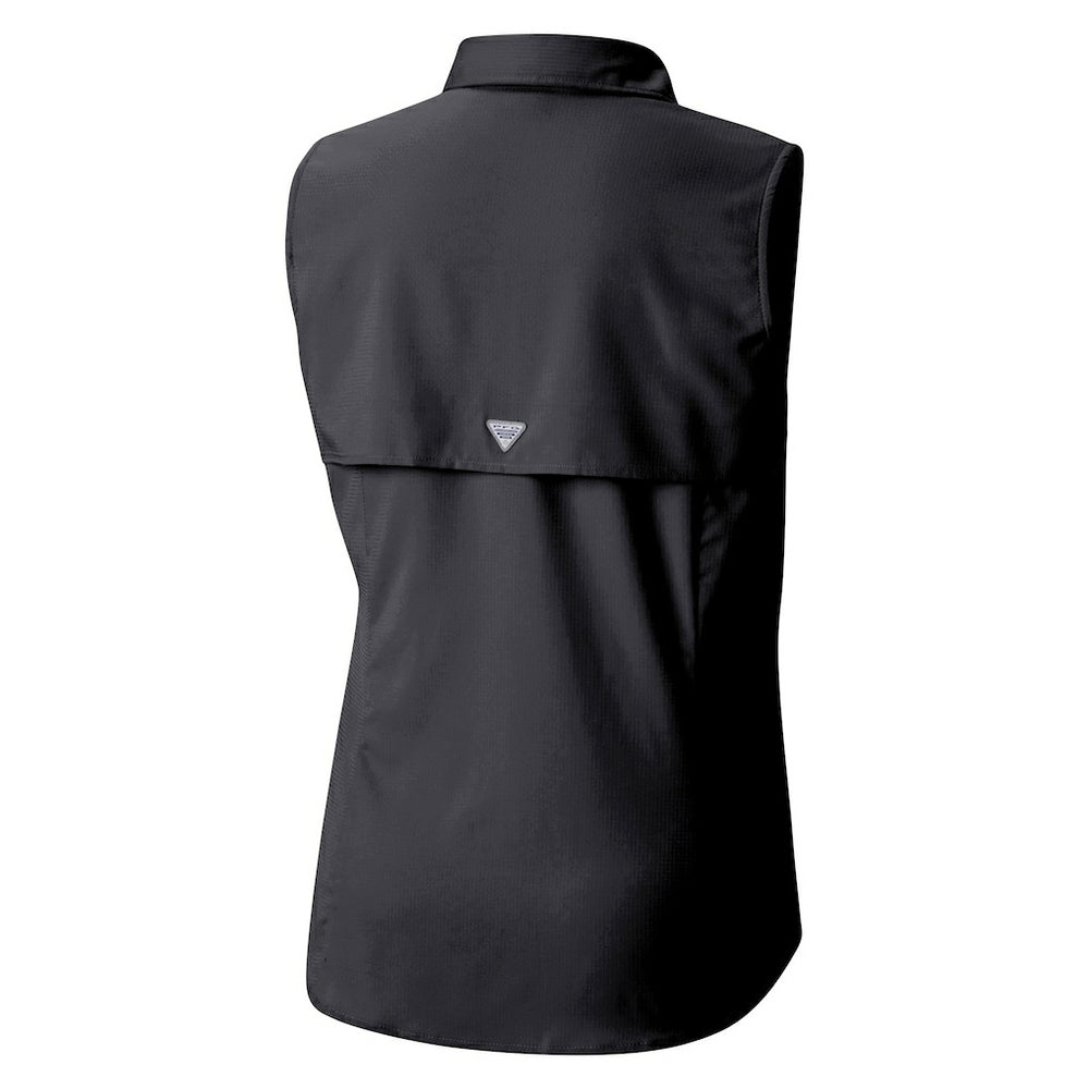 Minnesota Vikings Women's PFG Tamiami Omni-Shade Sleeveless Button-Up Shirt Black - Columbia