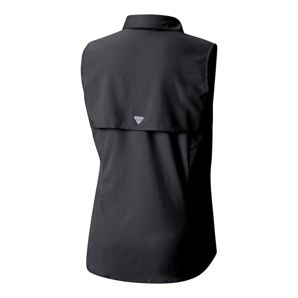 Pittsburgh Steelers Women's PFG Tamiami Omni-Shade Sleeveless Button-Up Shirt Black - Columbia
