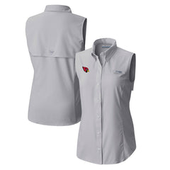 Arizona Cardinals Women's PFG Tamiami Omni-Shade Sleeveless Button-Up Shirt Gray - Columbia