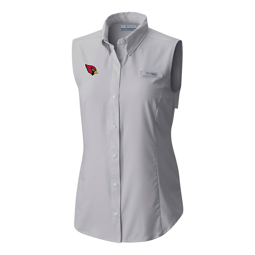 Arizona Cardinals Women's PFG Tamiami Omni-Shade Sleeveless Button-Up Shirt Gray - Columbia