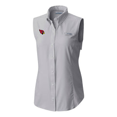 Arizona Cardinals Women's PFG Tamiami Omni-Shade Sleeveless Button-Up Shirt Gray - Columbia