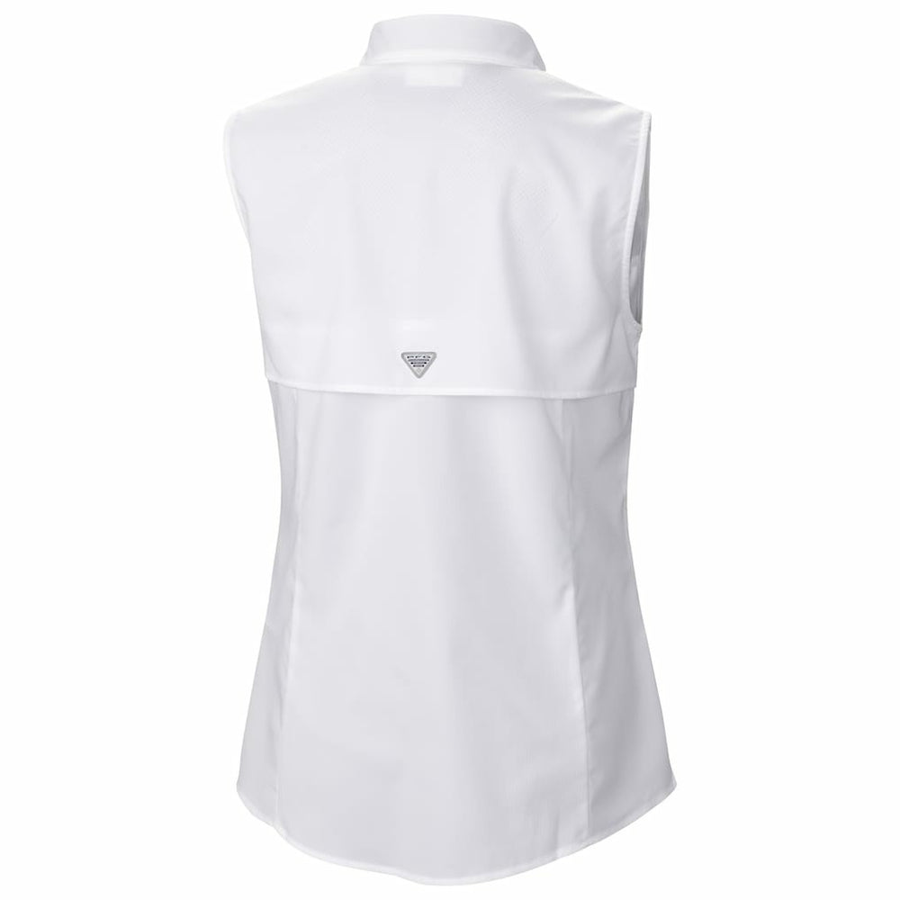 Atlanta Falcons Women's PFG Tamiami Omni-Shade Sleeveless Button-Up Shirt White - Columbia
