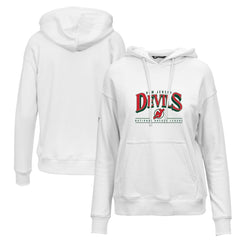 New Jersey Devils - Levelwear Women's Retro Adorn Spellout Pullover Hoodie White
