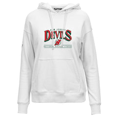 New Jersey Devils - Levelwear Women's Retro Adorn Spellout Pullover Hoodie White