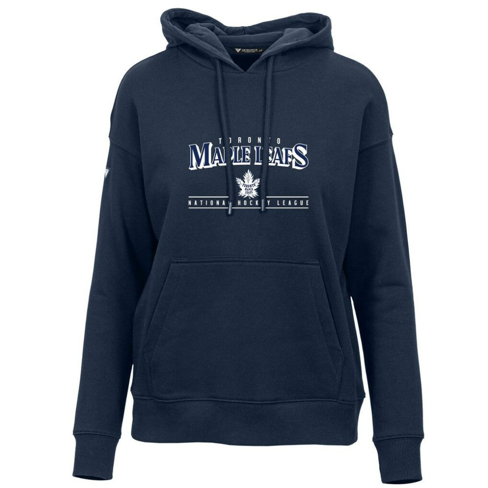 Toronto Maple Leafs - Levelwear Women's Retro Adorn Spellout Pullover Hoodie Navy