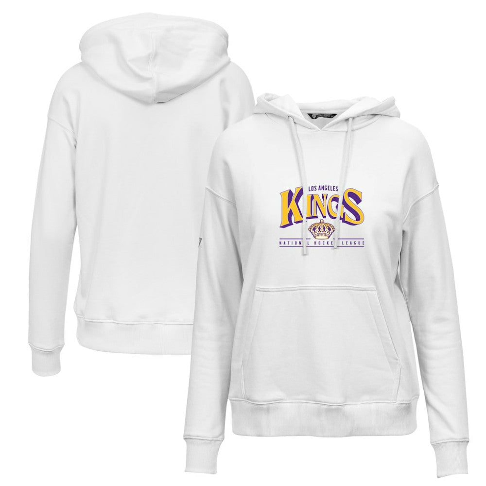 Los Angeles Kings - Levelwear Women's Retro Adorn Spellout Pullover Hoodie White