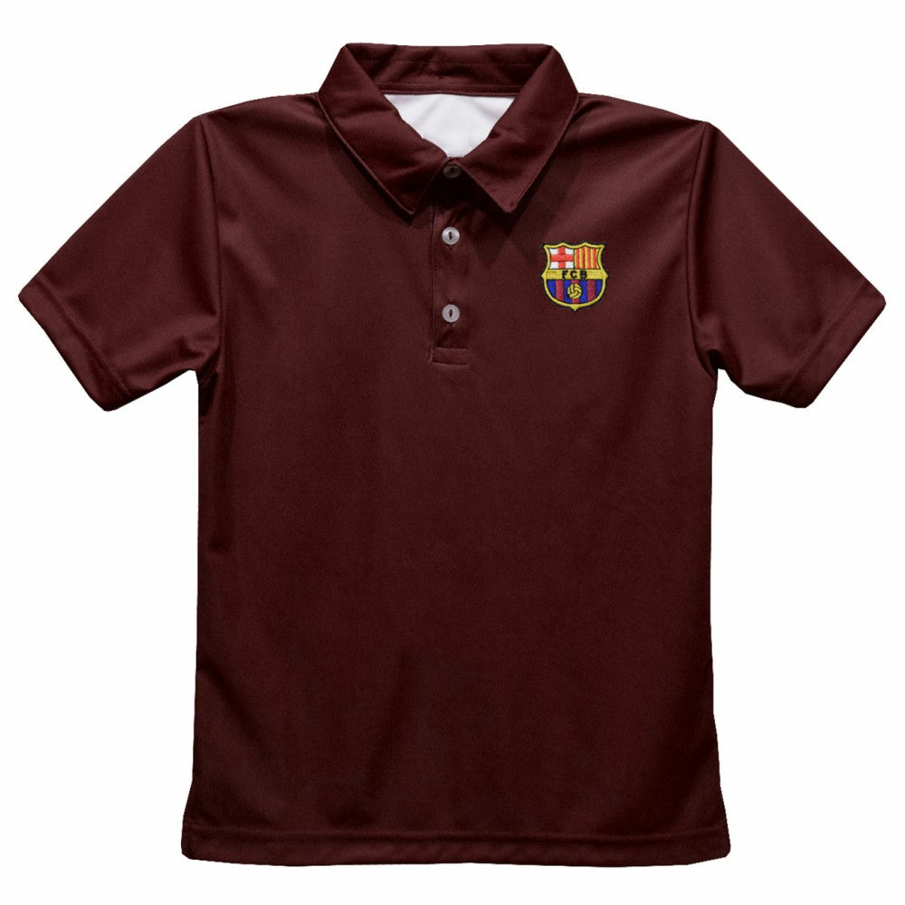 Barcelona Vive La Fete Youth Solid Polo - Maroon