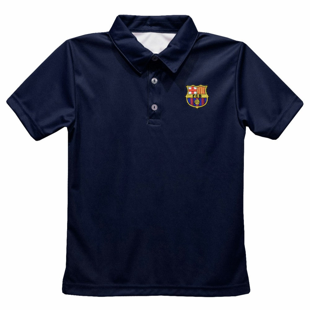 Barcelona Vive La Fete Youth Solid Polo - Navy