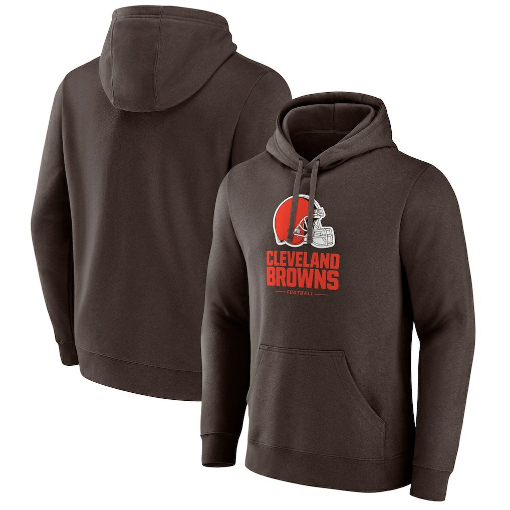 Cleveland Browns Team Lockup Pullover Hoodie Brown - Fanatics