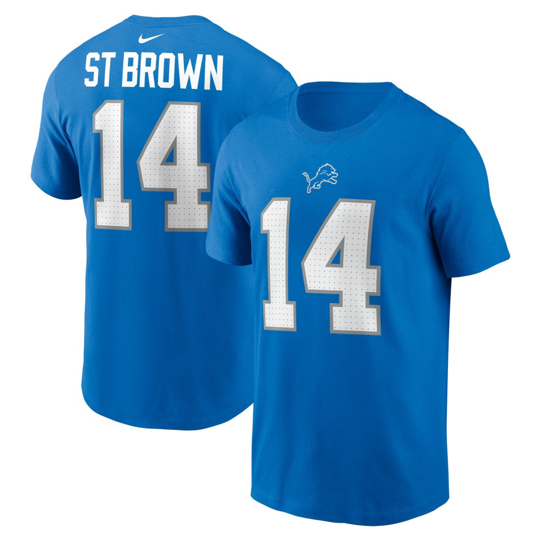 Amon-Ra St. Brown Detroit Lions Name & Number T-Shirt Blue - Nike