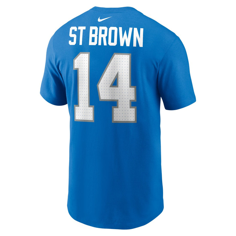 Amon-Ra St. Brown Detroit Lions Name & Number T-Shirt Blue - Nike