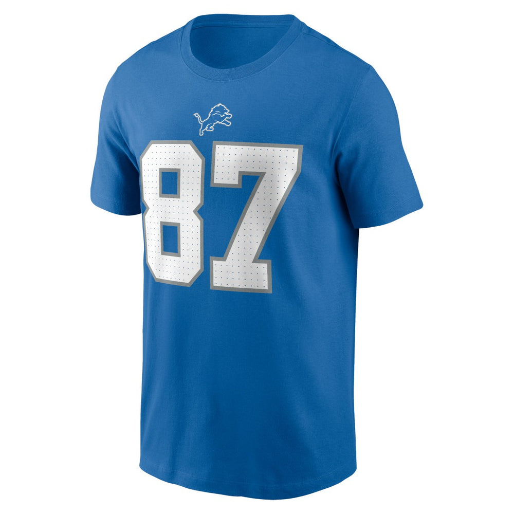 Sam LaPorta Detroit Lions Name & Number T-Shirt Blue - Nike