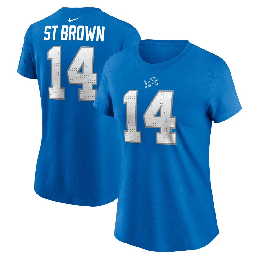 Amon-Ra St. Brown Detroit Lions Women's Player Name & Number T-Shirt Blue - Nike