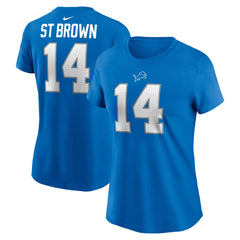 Amon-Ra St. Brown Detroit Lions Women's Player Name & Number T-Shirt Blue - Nike