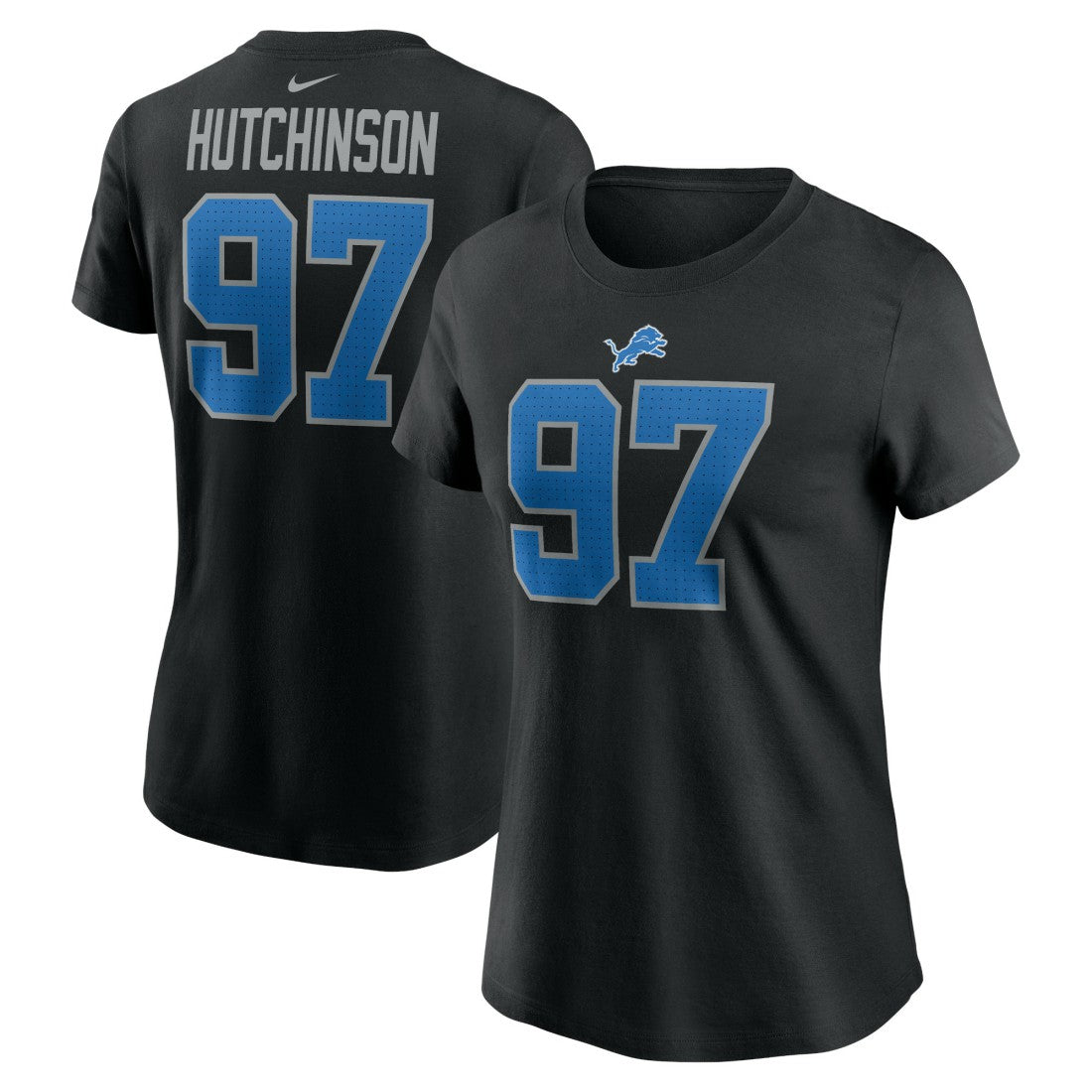 Aidan Hutchinson Detroit Lions Women's Player Name & Number T-Shirt Black - Nike