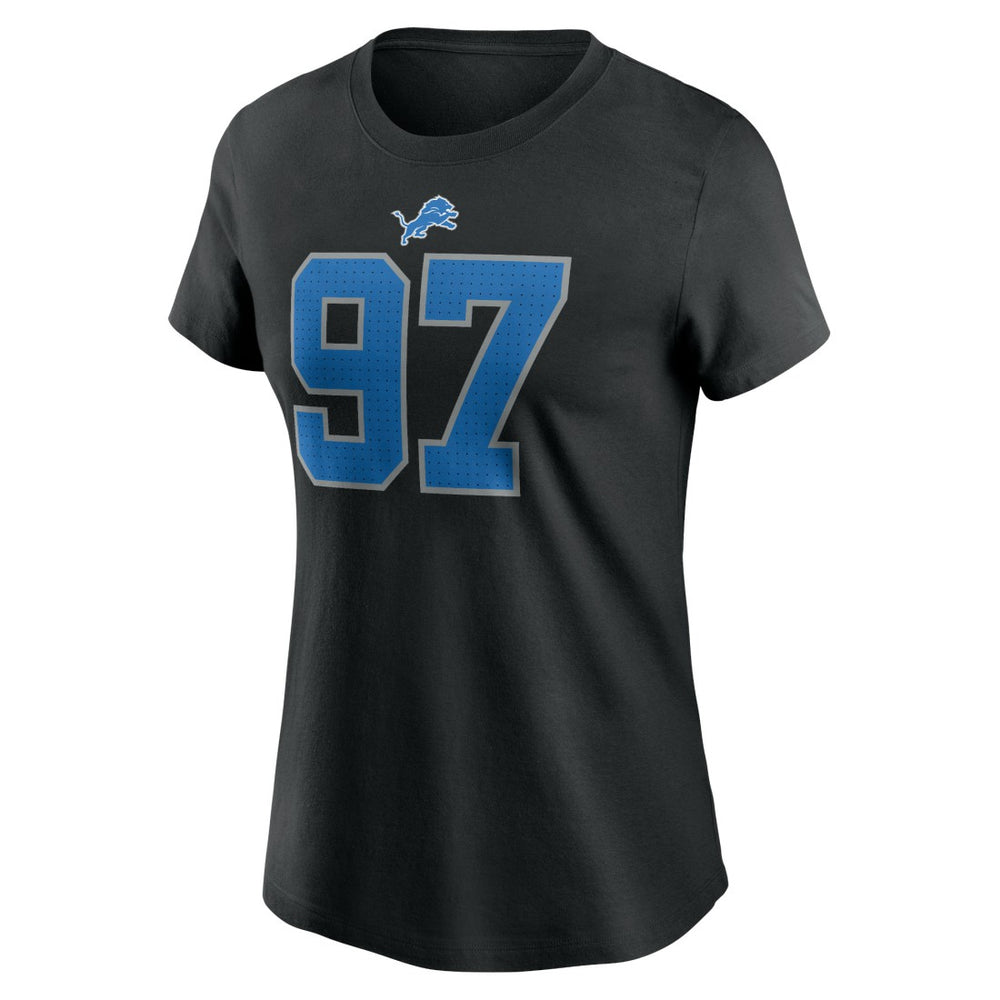 Aidan Hutchinson Detroit Lions Women's Player Name & Number T-Shirt Black - Nike