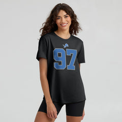 Aidan Hutchinson Detroit Lions Women's Player Name & Number T-Shirt Black - Nike