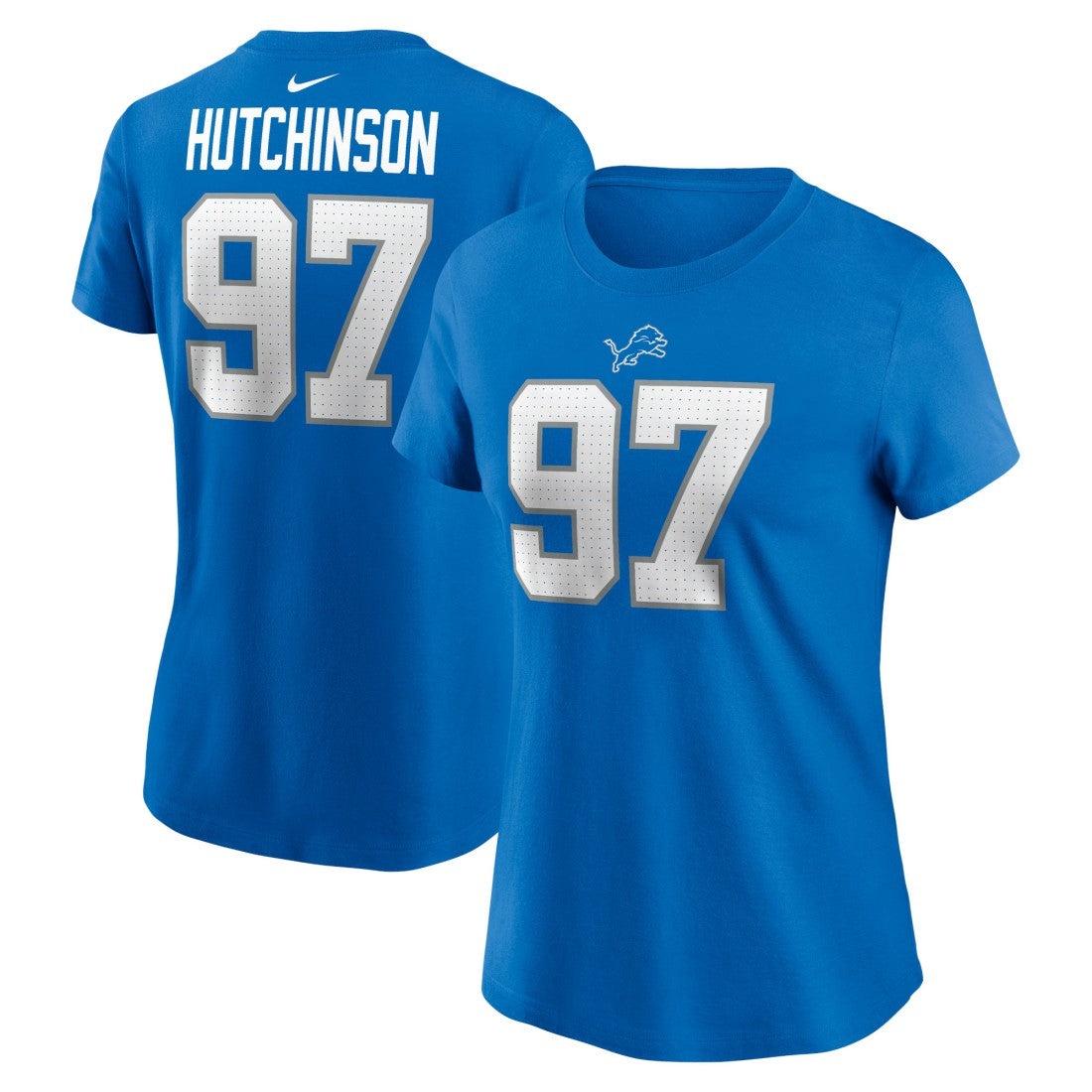 Aidan Hutchinson Detroit Lions Women's Player Name & Number T-Shirt Blue - Nike