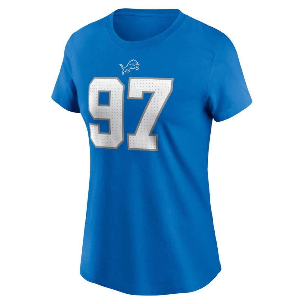 Aidan Hutchinson Detroit Lions Women's Player Name & Number T-Shirt Blue - Nike