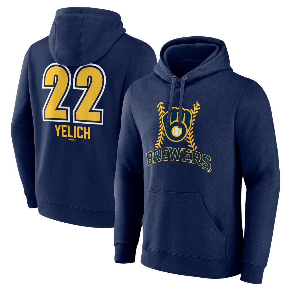 Christian Yelich Milwaukee Brewers Name & Number Fastball Pullover Hoodie discount