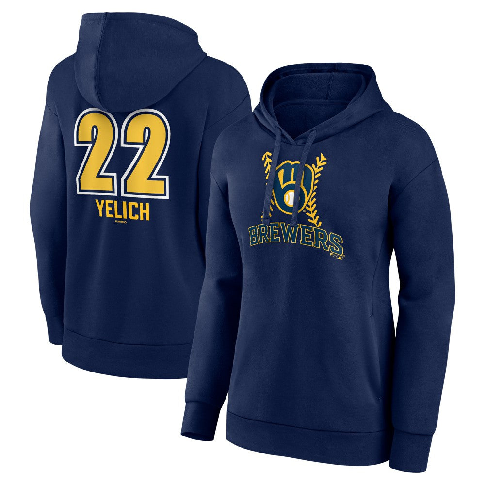 Christian Yelich Milwaukee Brewers Women's Name & Number Fastball Pullover Hoodie Online