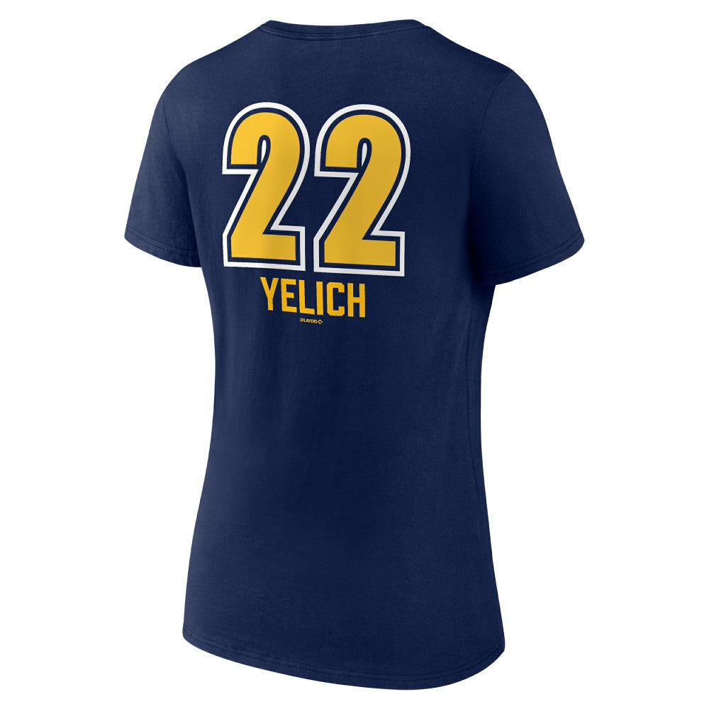 Christian Yelich Milwaukee Brewers Women's Name & Number Fastball V-Neck T-Shirt Online