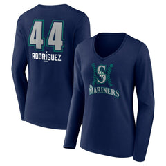 Julio Rodríguez Seattle Mariners Women's Name & Number Fastball V-Neck Long Sleeve T-Shirt discount