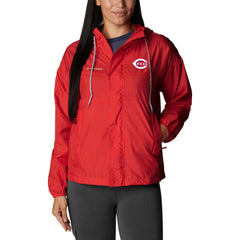 Cincinnati Reds Columbia Women's Flash Challenger Full-Zip Windbreaker Jacket Lifestyle