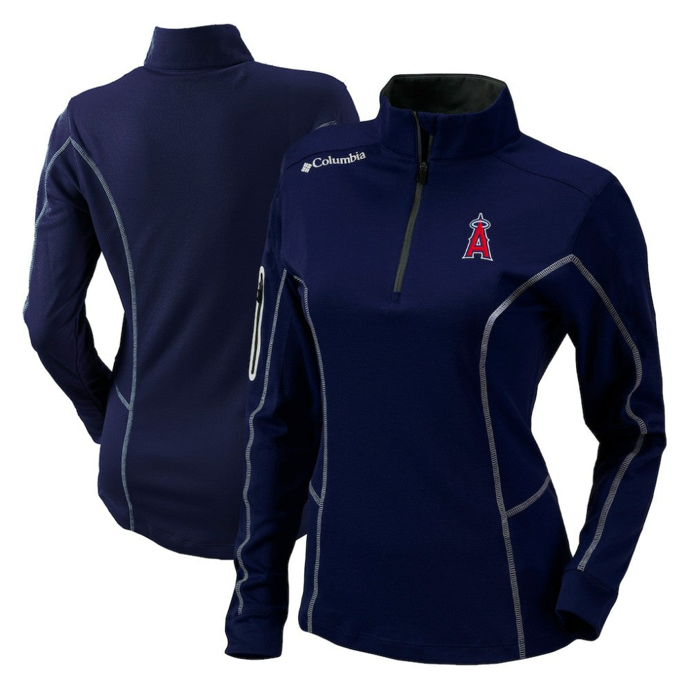 Los Angeles Angels Columbia Women's Omni-Wick Shotgun Quarter-Zip Pullover Top On Sale